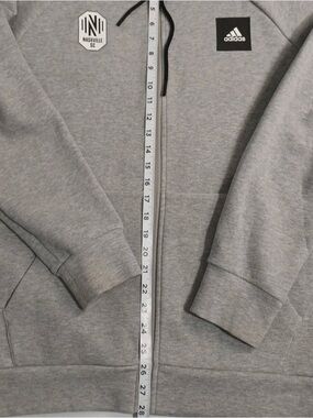 adidas Nashville SC Gray Full-Zip Mens Hoodie Large